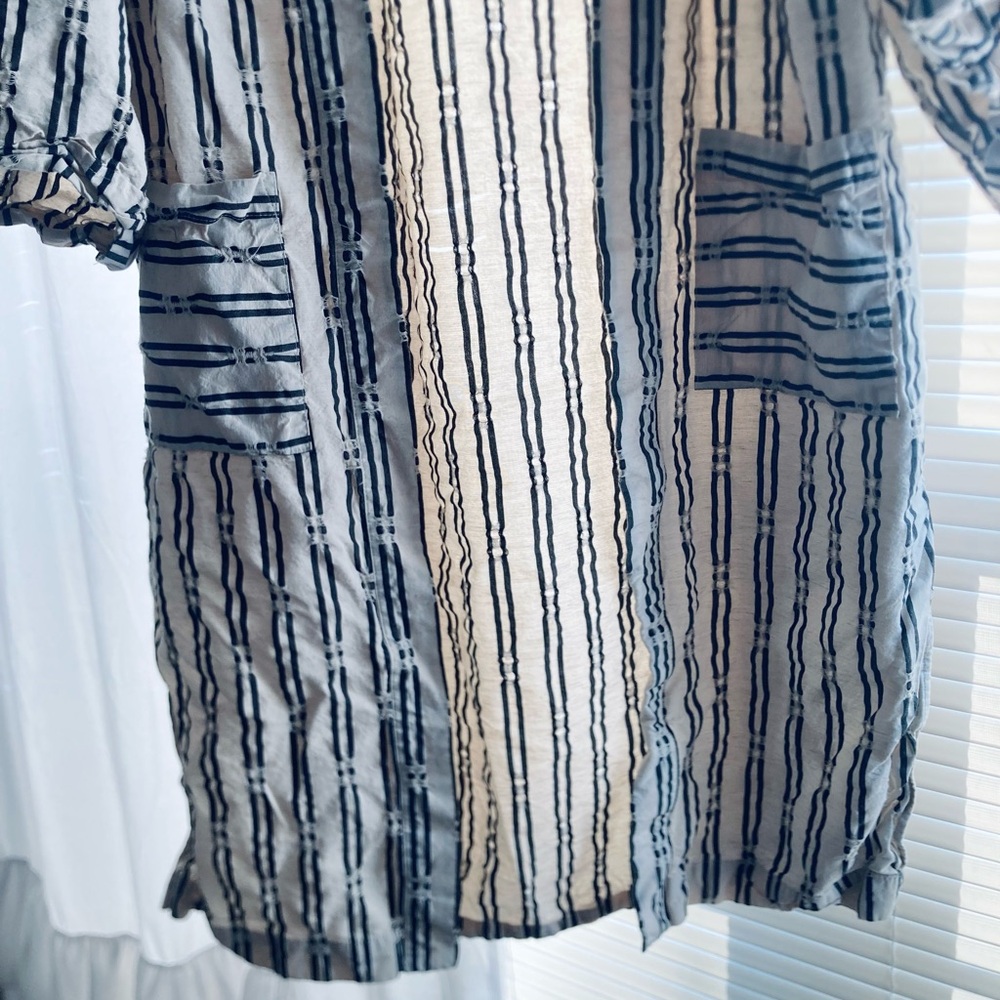 Striped Open-Front Kimono - Picture 3 of 7